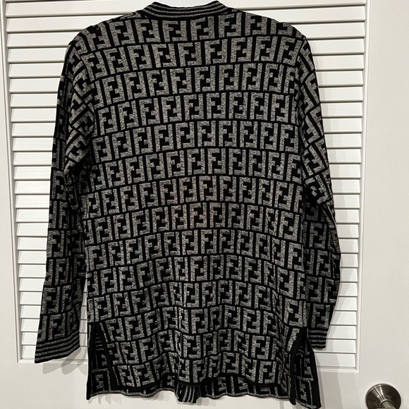 SOLD! Fendi Vintage Zucca Monogram FF Logo Cardigan - Picture 6 of 9